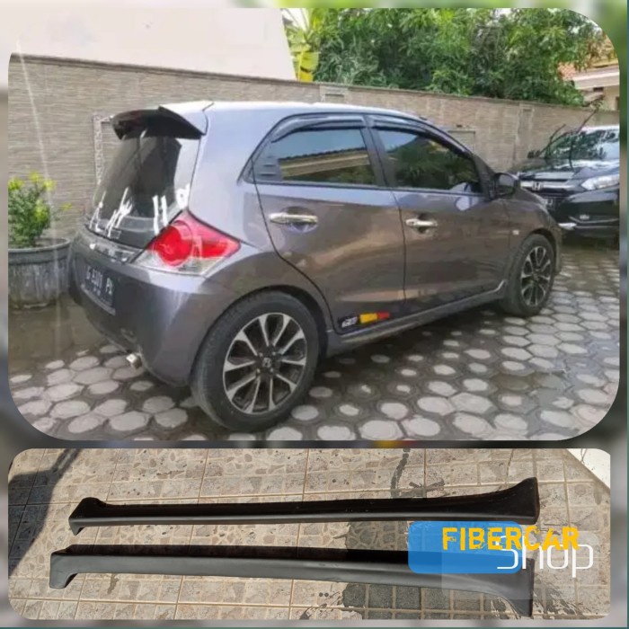sideskirt samping Honda Brio Lama 1 set (2 pcs) warna dasar hitam