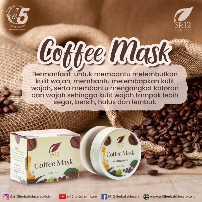 COFFEE MASK sr12/masker komedo/masker jerawat/masker kopi/masker wajah