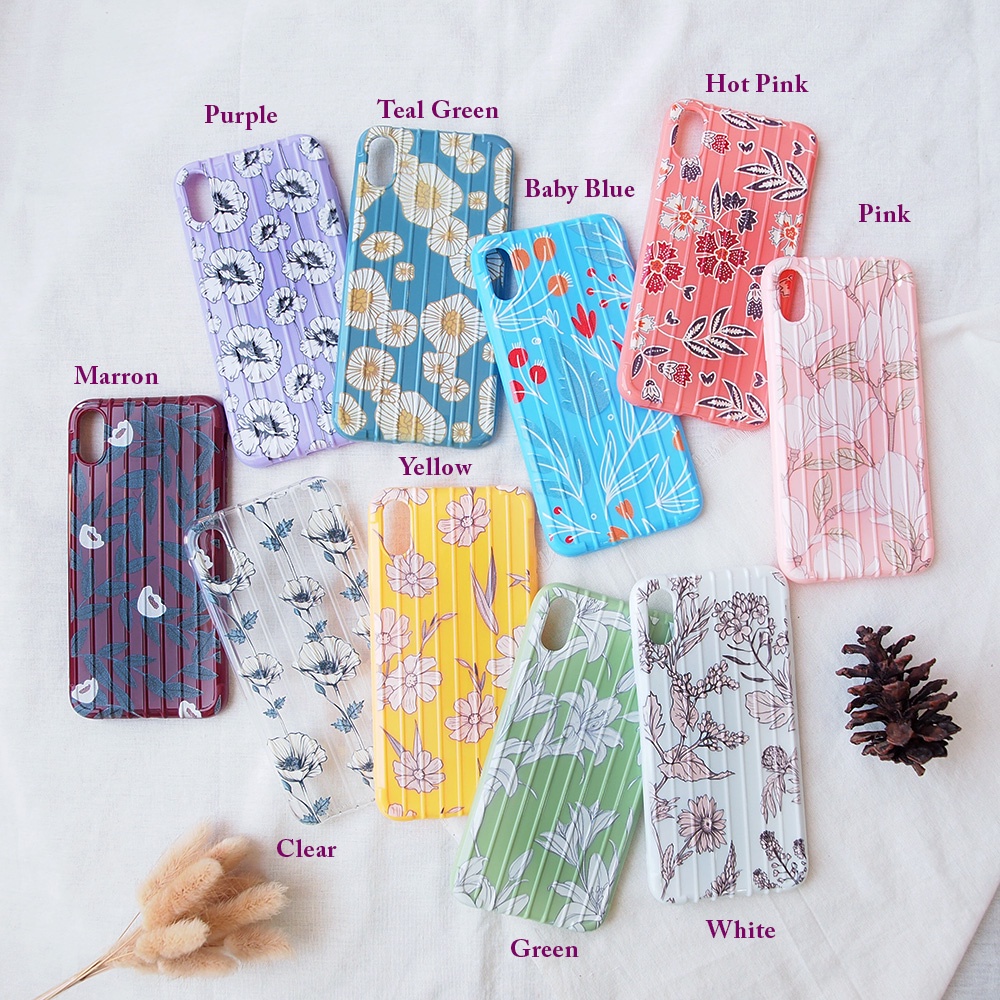 SOFTCASE IPHONE 6 6PUS 7 7PLUS  8 8PLUS 11 12 XS MAX CASE MOTIF BUNGA SOFTCASE KOPER MOTIF