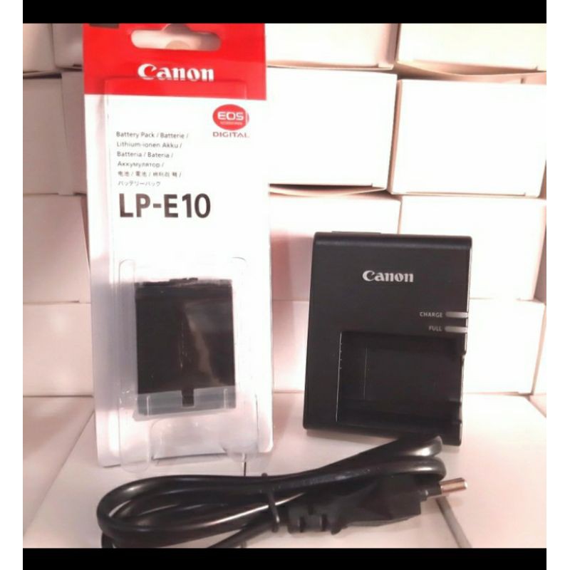 PAKET BATERAI DAN CHARGER KAMERA CANON EOS 1500D 3000D 4000D