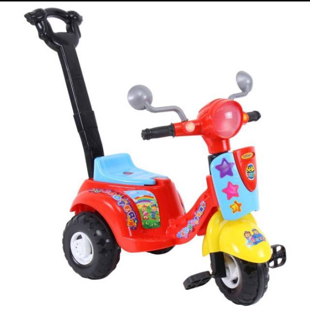 Mainan Skuter Dorong Anak Plastik Model Vespa / Mainan Anak Laki-Laki dan Perempuan