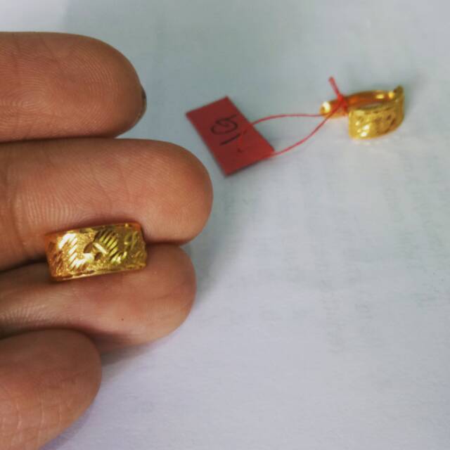 Anting klip emas asli kadar 700 model cristal