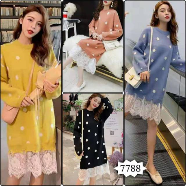 Dress rajut korea