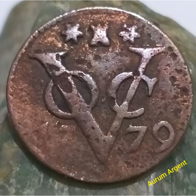 S^VOC.19-- 1 PC KOIN TEMBAGA KUNO ASLI DOIT VOC TH 1779. --- COPPER COIN ---