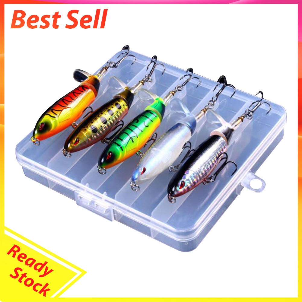 5pcs Floating Popper Fishing Lure Pencil Artificial Hard Swimbait Tackles