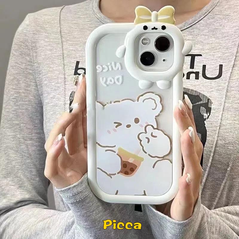 Case Motif Beruang Kecil Untuk Oppo A95 A17 A17K A77S A3s A15 A5s A7 A12 A16 A96 A57 A16s A54 A52 A31 A55 A76 A9 A74 Reno 5 4F 733 Az A11 A3 A52 Az Case Lensa Desain Monster