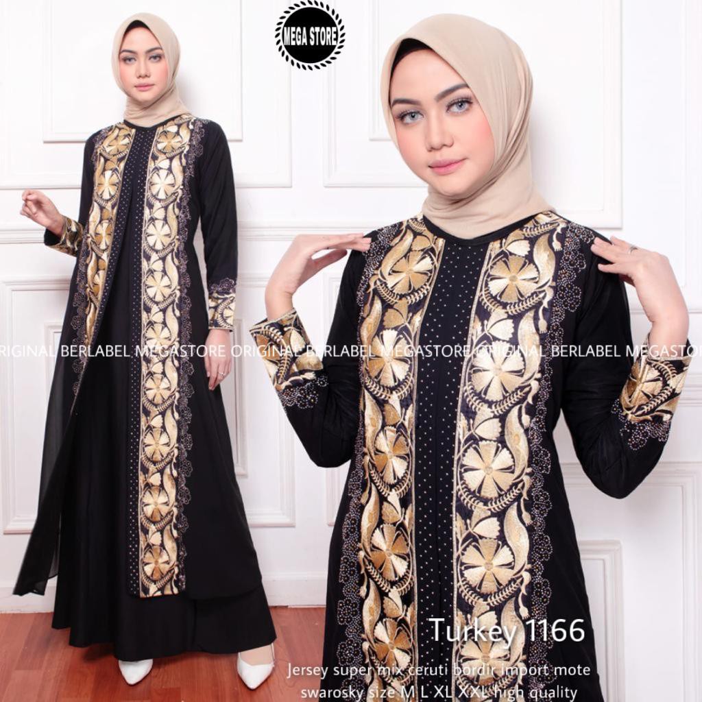 OK - ABAYA TURKEY HITAM MEWAH ORIGINAL | ABAYA TURKEY JUMBO | ABAYA TURKEY BORDIR | TURKEY 1166