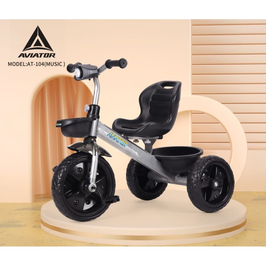 Sepeda Anak Bayi Balita Dorong Roda 3 Tricycle Aviator AT104 Headlight Music Ban Eva By Pacific-1