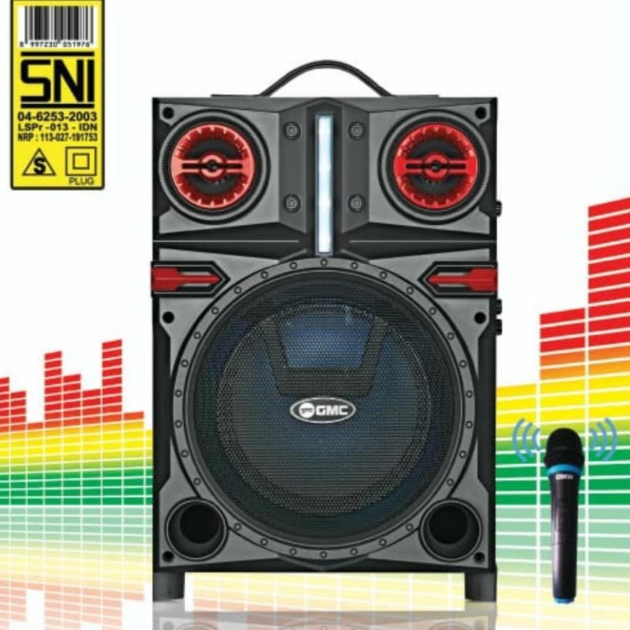 SPEAKER BLUETOOTH X-BASS  GMC 897R PLUS MIC WIRELESS X-BASS//SPEAKER WIRELESS//SPEAKER KARAOKE//SPEAKER SALON KATIF