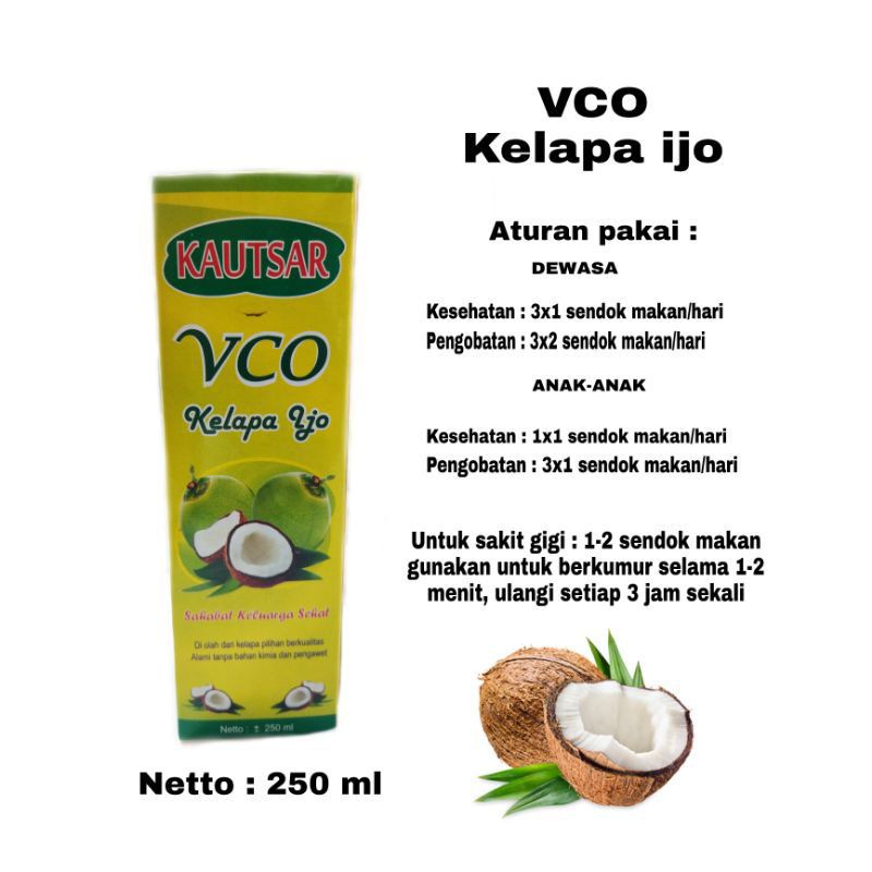 

Vco Kelapa Ijo Kautsar | Minyak Kelapa Ijo Perasan Pertama # 250ml