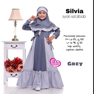 silvia syari set Khimar Baju  Gamis Anak  Baju  Gamis 