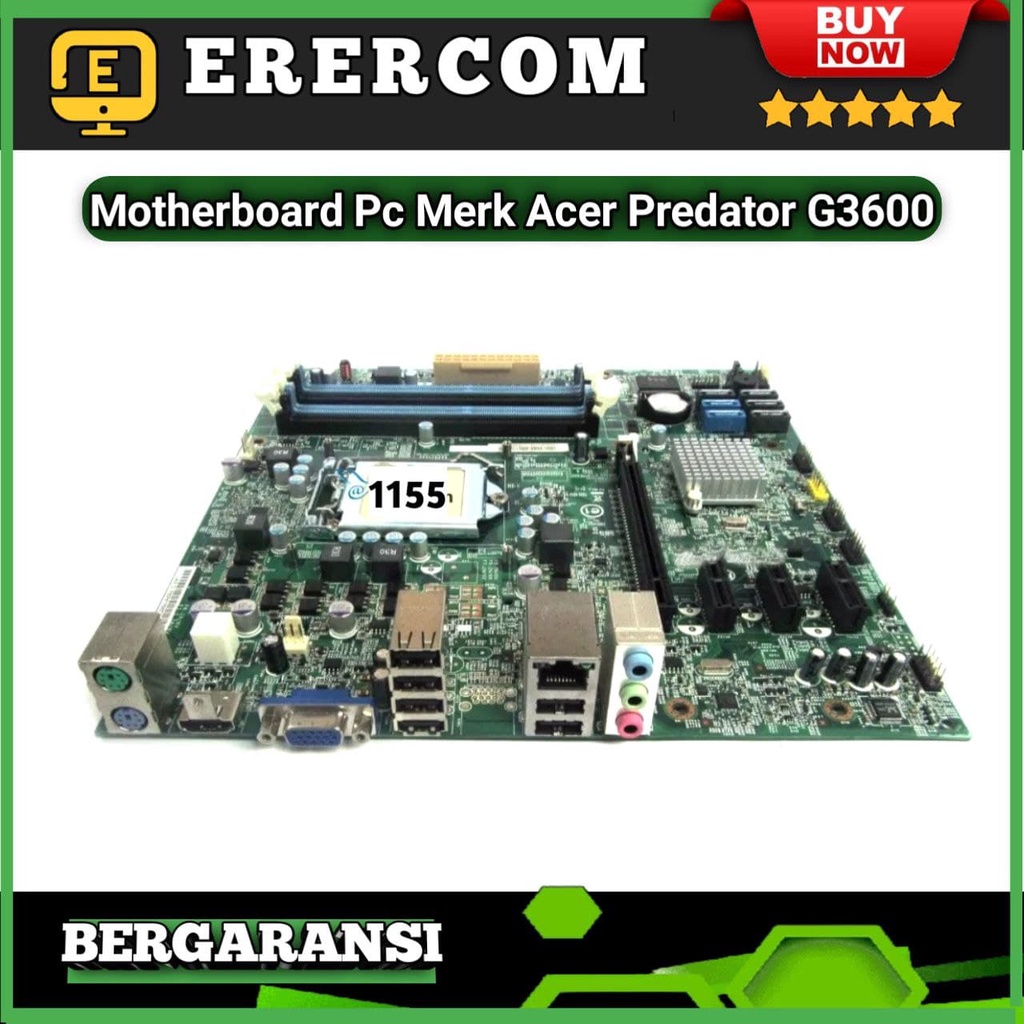 Motherboard Mainboard Mobo PC Intel Merk Acer Predator G3600 1155 Sandy 4 Slot Ram