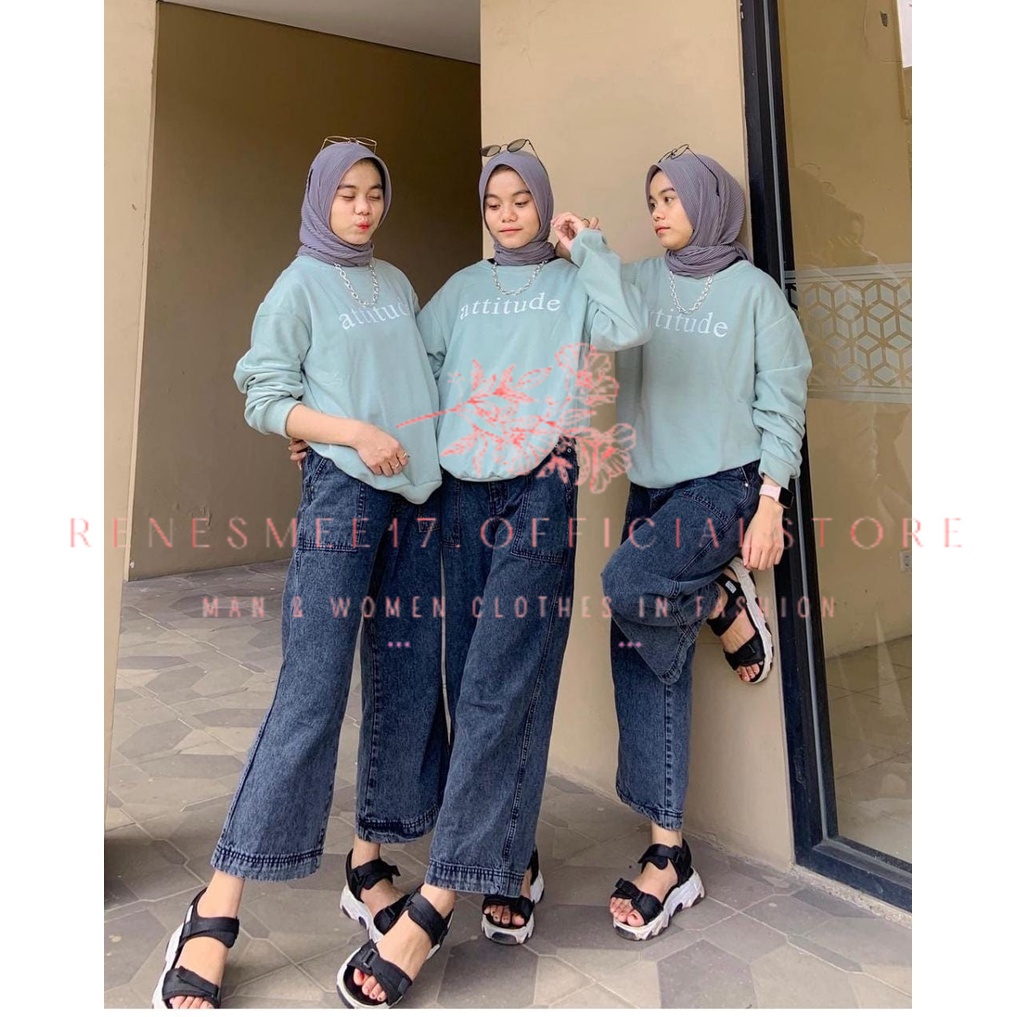 ATTITUDE OBLONG CREWNECK SWEATER FLEECE