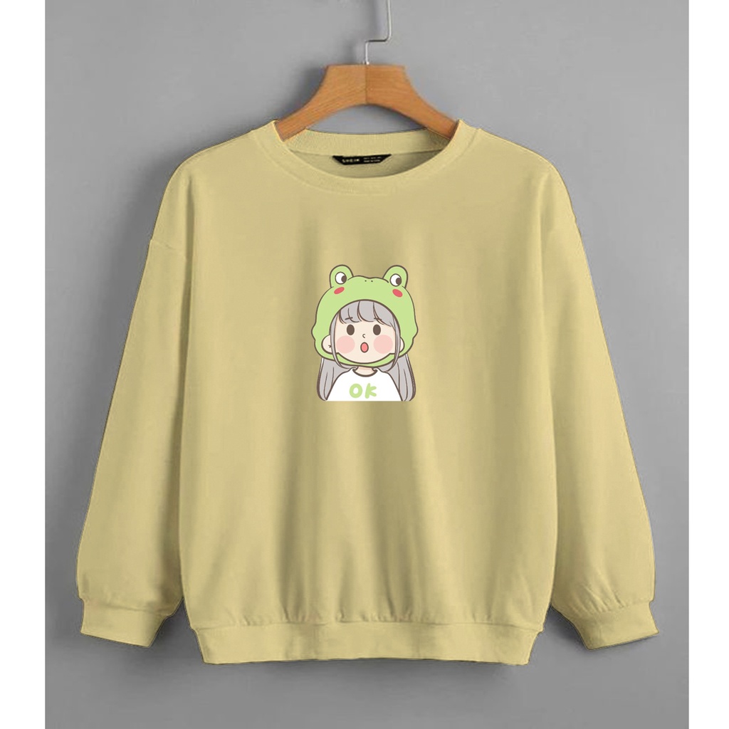 CALVIERO SHOP - BAJU SWEATER WANITA ATASAN GIRL FROG SWEATER DEWASA BRAND ANIME SWEATER HODDIE FASHION CITAYEM SCBD FASHION WEEK FASHION VIRAL TIKTOK