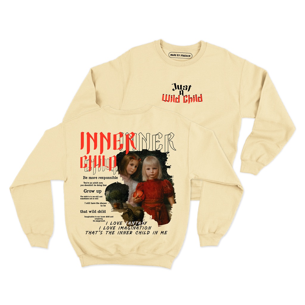 Sweaterpolos Basic Sweater INNERCHILD ( Sablon ) Unisex Pria &amp; Wanita