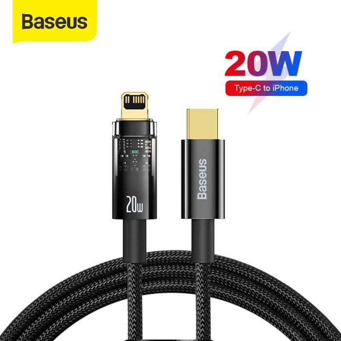 Baseus Cable Type C to Lightning Poweroff 20W - Explorer Series - Auto Disconnect - Garansi Resmi 6 Bulan