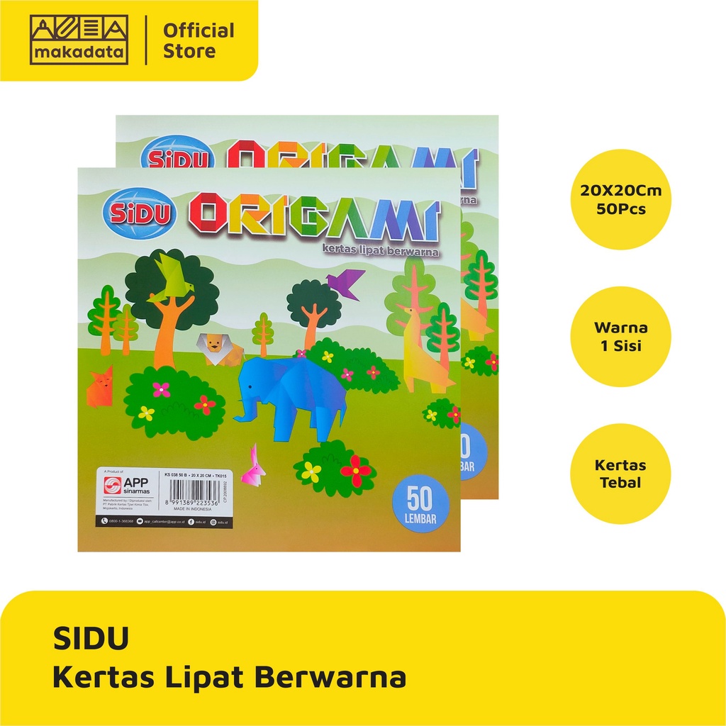 

ORIGAMI / KERTAS LIPAT SIDU WARNA 20X20CM (ISI 50 LEMBAR) MURAH