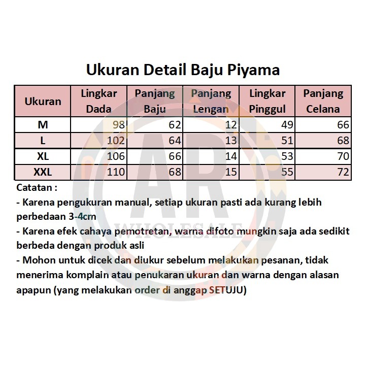 Baju Tidur Piyama Set/Piyama Wanita Import/Baju Piyama Cantik/Woman Sleep Wear-2