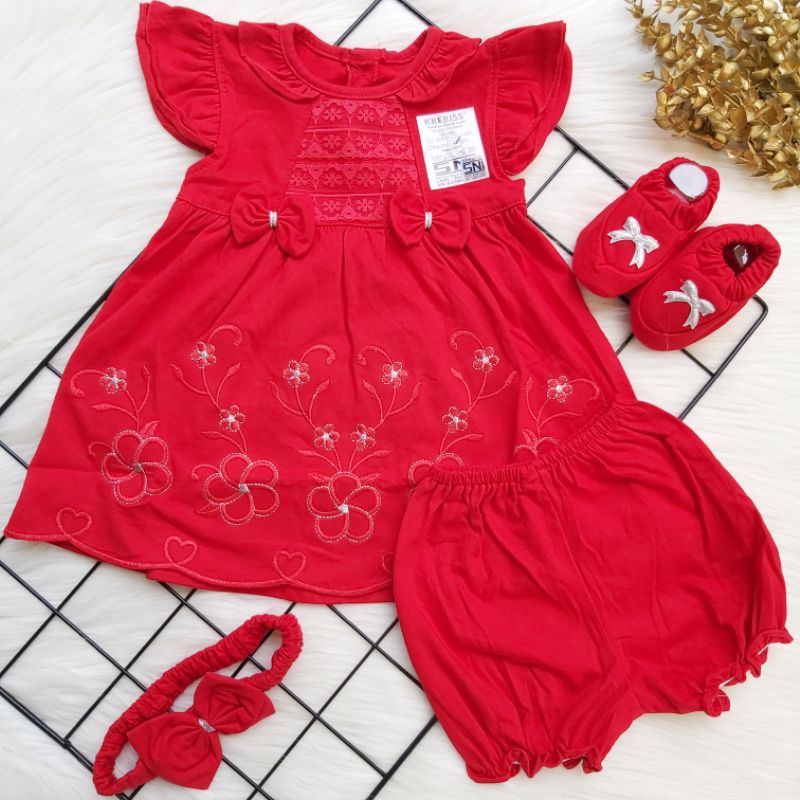 Set baju merah buat acara 1 bulanan bayi / Baju Merah newborn / Baju merah bayi cowok / baju merah bayi cewek