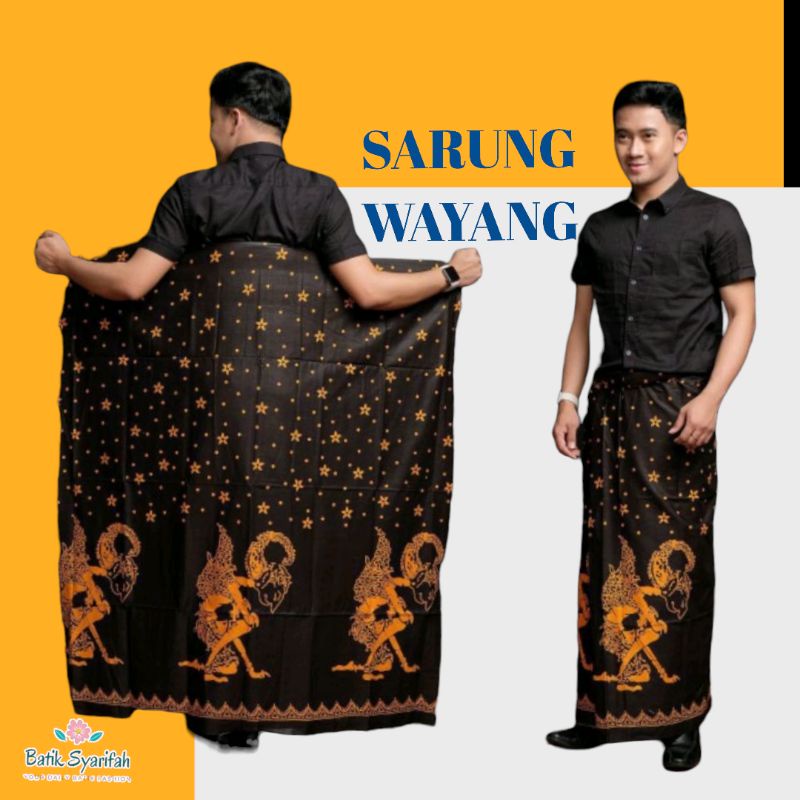 sarung batik motif wayang arjuna putih bahan katun adem