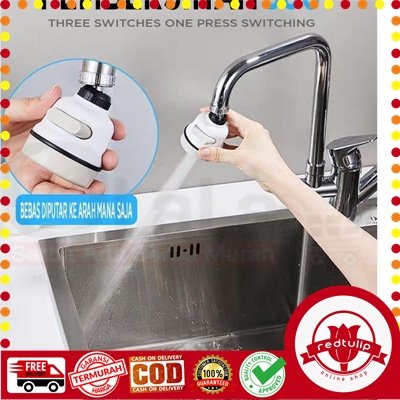 Turbo Faucet Sprayer 360 Rotasi Sambungan Kran Hemat Air Pendek FIlter SWS Cuci Sayur