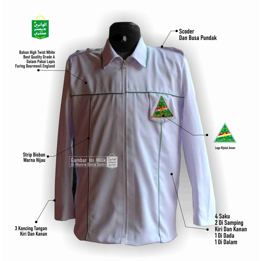 JAS / SEMI JAS / JASKET MDS RIJALUL ANSOR / NAHDLATUL ULAMA / NU / RESMI - ORIGINAL