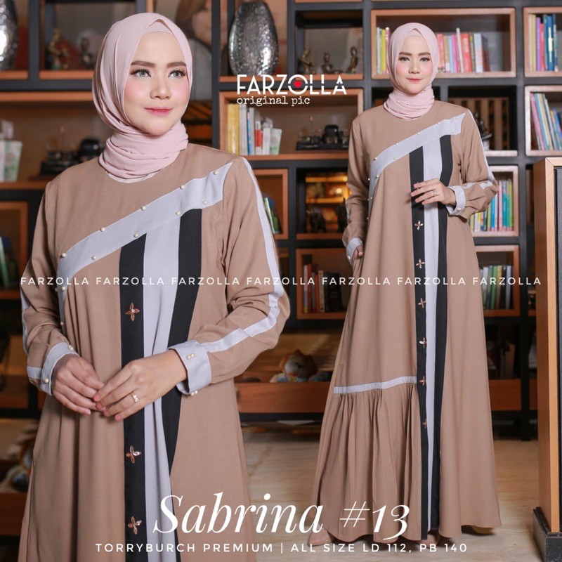Baju Gamis Cewek Polos Elegant Mewah Sabrina #13 Original by Farzolla