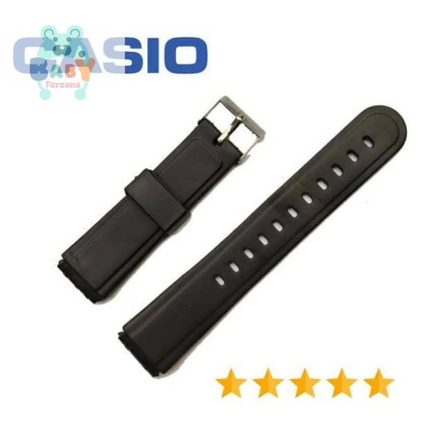 Tali Jam Tangan Casio AW30 AW90 AW43 AW34 Rubber Strap Casio  Hitam