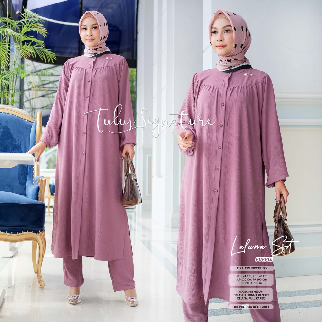 LALUNA ONE SET setelan set polos original produk by tulus signature