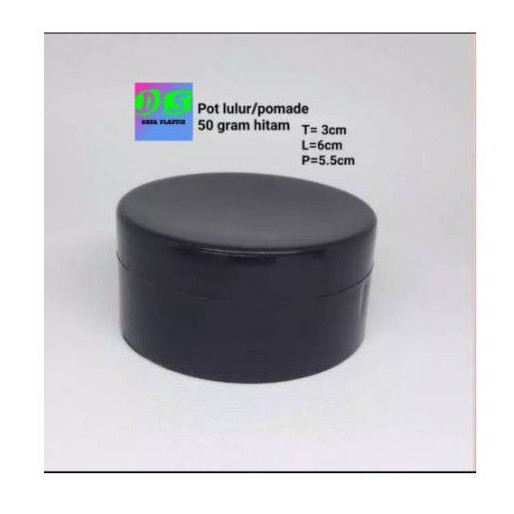 Pot lulur 50 gram hitam/tempat lulur/wadah lulur model tinggi