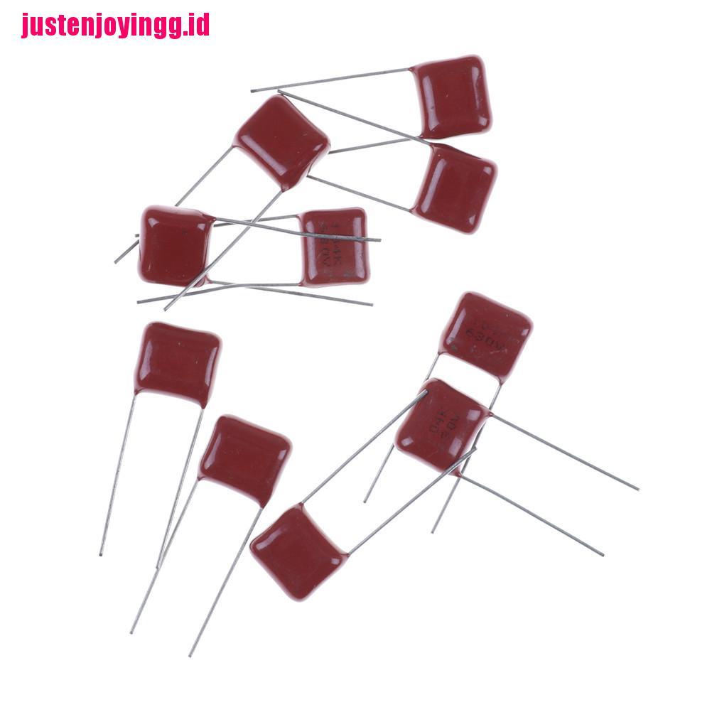 【justenjoyingg.id】10pcs CBB 104J 630V 100NF 0.1UF P10mm Metallized Film Capacitor