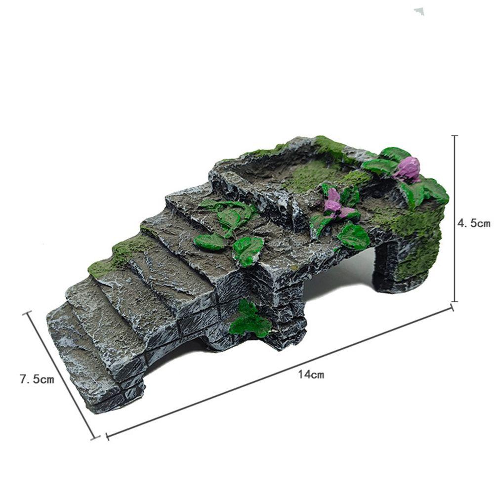 REBUY Rebuy Turtle Platform Play Ladder Reptil Island Panjat Batuan Air Terrarium Dekorasi Perlengkapan Hewan Peliharaan Air