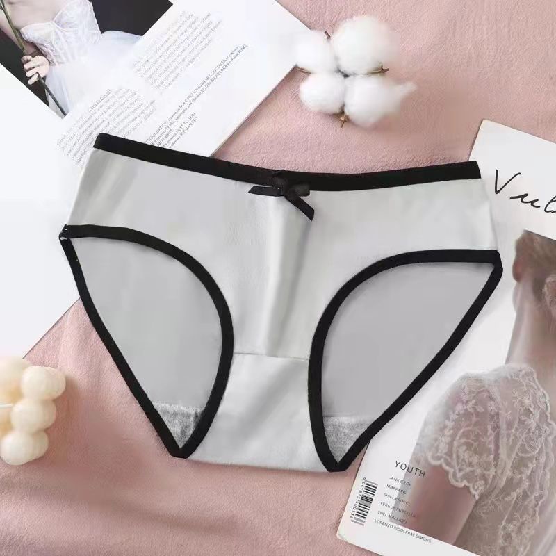 [ LINGERIE MASTER ] - (C-30) Celana Dalam Remaja Anti Nyeplak Fashion Es Sutra CD Wanita Pakaian Dalam Wanita-C-30 Abu