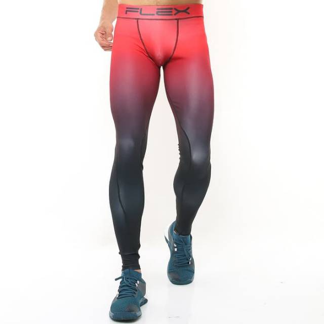 FHS-004HM Celana legging sport fitness bodyfit FLEX hitam merah