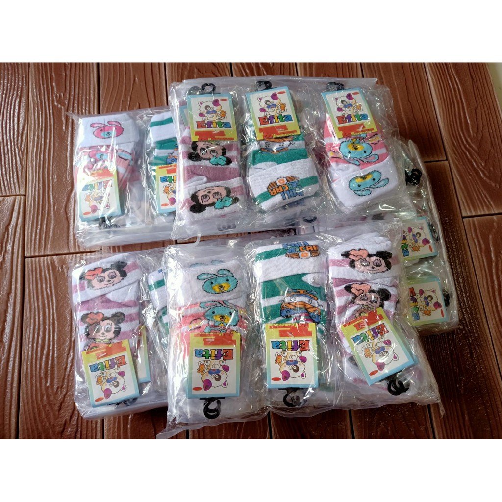 1 LUSIN ( 12 Pasang ) KAOS KAKI BAYI / KAOS KAKI BAYI LIPAT / KAOS KAKI BAYI 6-18 BULAN