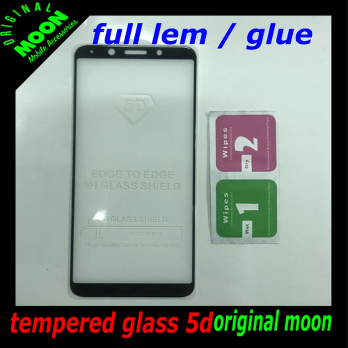 Tempered Glass Oppo v7 Warna hitam 5D FULL lem glue srceen protector curve guard screen