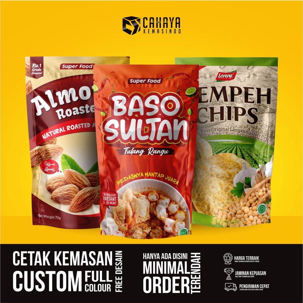 Jual Kemasan Standing Pouch Keripik Baso Aci Snack Umkm Kemasan