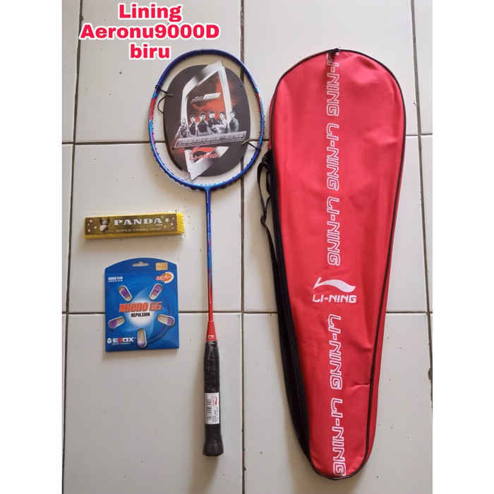 Promo Raket Badminton Lining Aeronut 9000D Terlaris - Biru Murah
