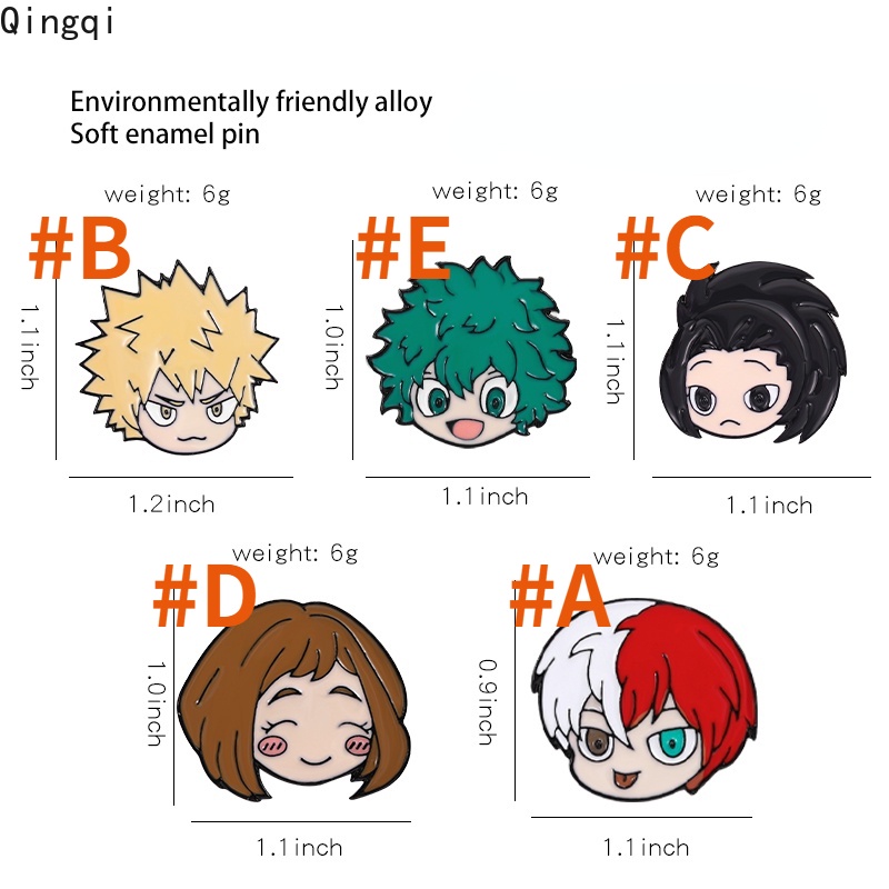 Bros Pin Enamel Desain Kartun Anime My Hero Academia Shoto Todoroki Deku Bahan Metal Untuk Fans