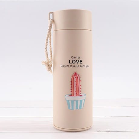 Botol Minum Kaca unik Motif Kaktus tumbler Minum 450ml