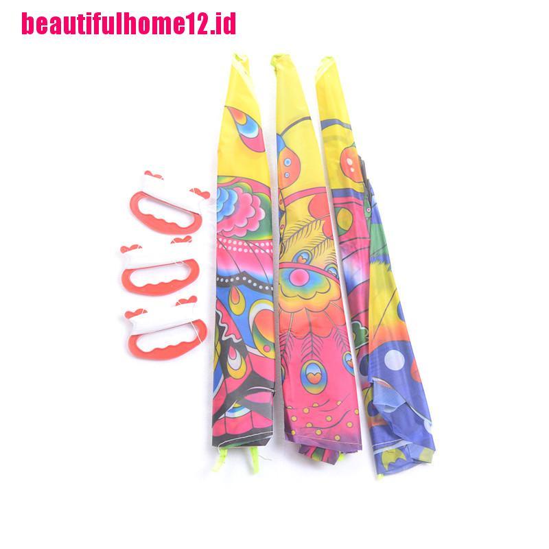 【beautifulhome12.id】90*50cm Rainbow Butterfly Kite Outdoor Children's Kite Stunt Kite Surf with 50M Control Bar and Line Random Color