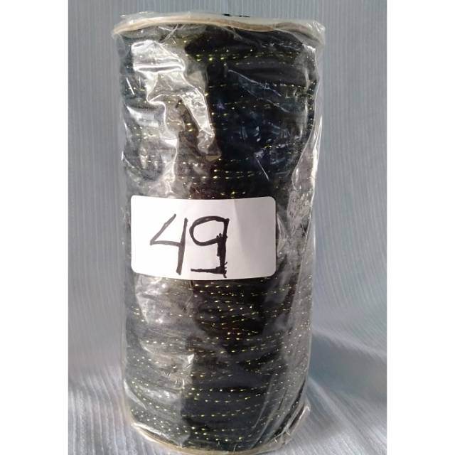 TALI CHINA / TALI SATIN IMPOR Warna hitam kilap emas kode 49