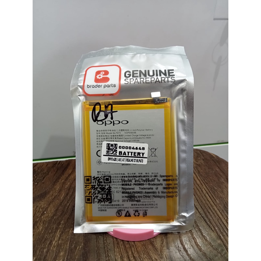 BATRE ORIGINAL OPPO A3S OPPO A5S OPPO A7 OPPO A12 OPPO A31 BLP673 BRADERPARTS