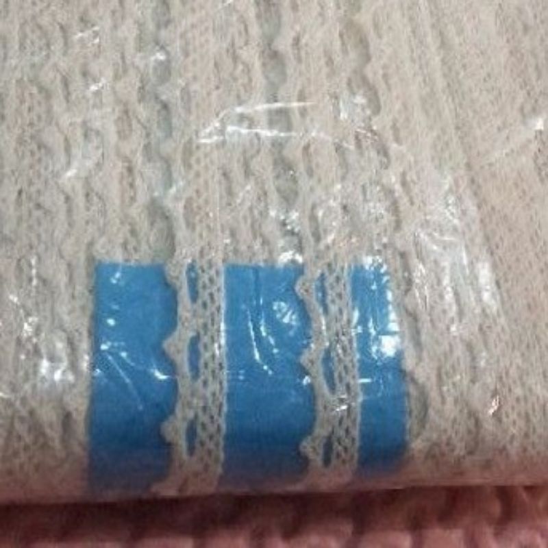 

Renda rajut cream, putih 1cm gulungan 300yard dan 400 yard