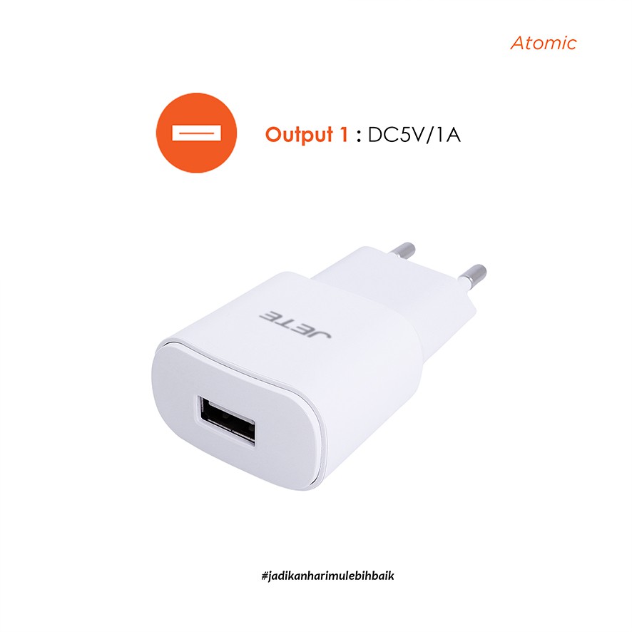 Charger Jete Atomic Single Usb 1.2A With Power IQ