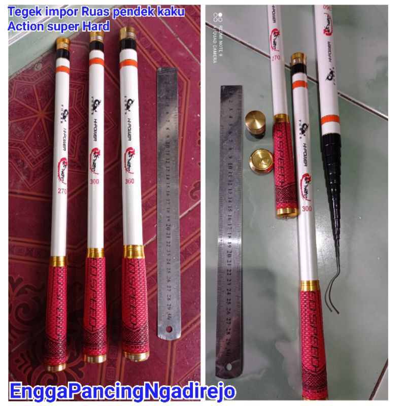 joran pancing ruas pendek Hi- power dragon speed / tegek import / kaku
