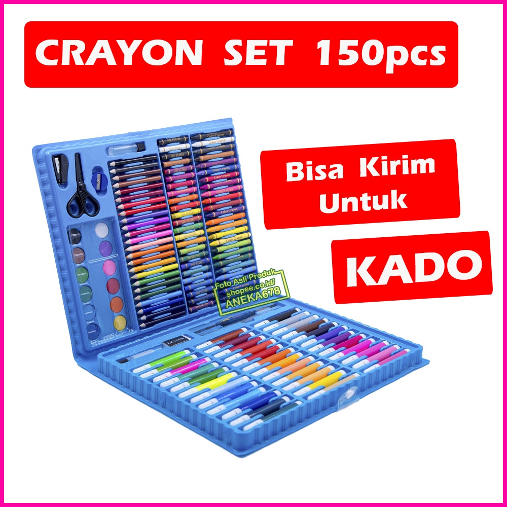 CRAYON ART SET 150 PCS MENGGAMBAR ANAK KADO GIFT UNIK PESTA ANAK ULTAH KID SETS