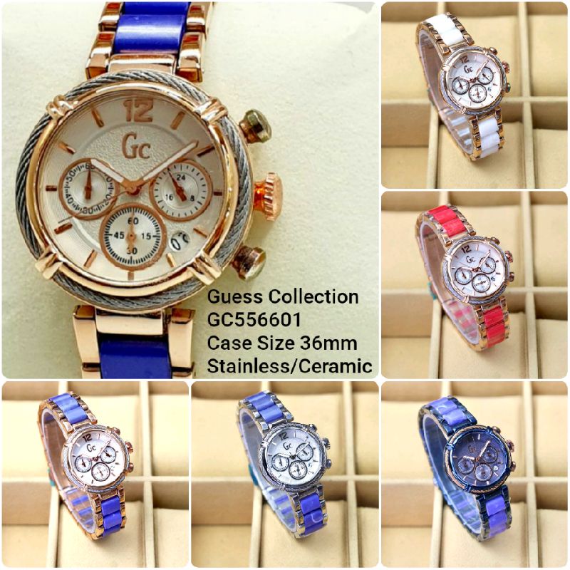Jam Tangan Wanita GC Guess Collection Chronograph Rantai Keramik
