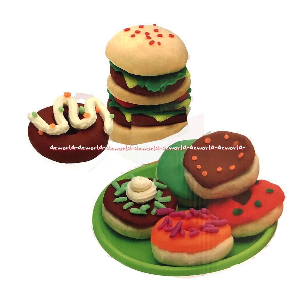 Emco Super Dough Shape n Bake Mainan Lilin Plastisin Membuat Burger Donat Roti Bakar