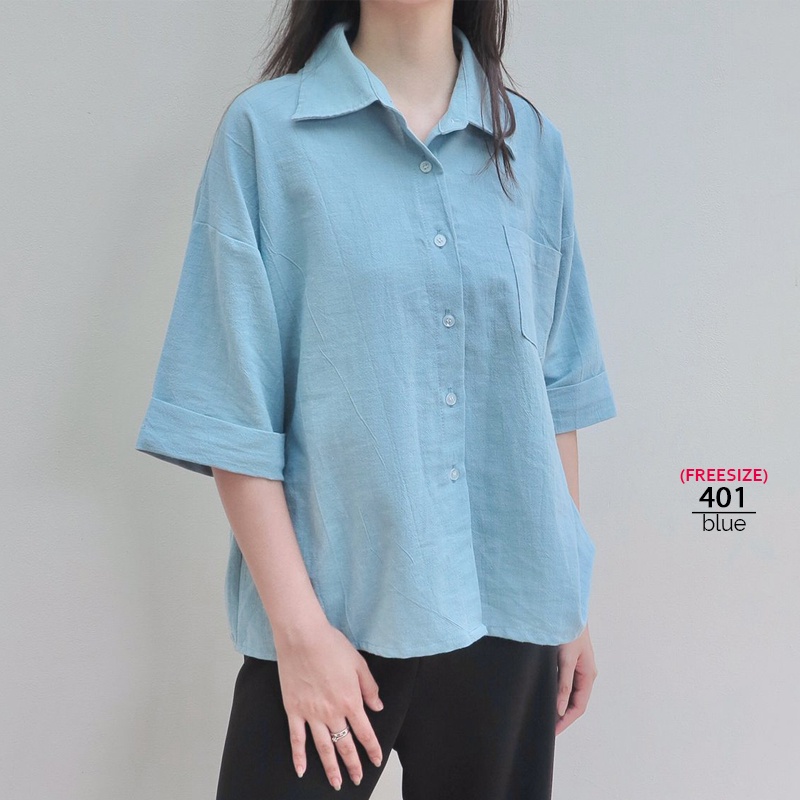 ARENA - Kemeja Wanita Katun Polos Freesize